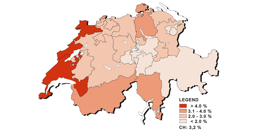 Unemployment in Switzerland, August 2015